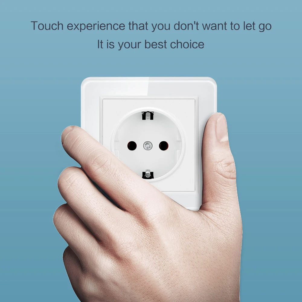 Настенная розетка из закаленного стекла 82 х82 мм 110 250 В 16 А|Электрические розетки| |