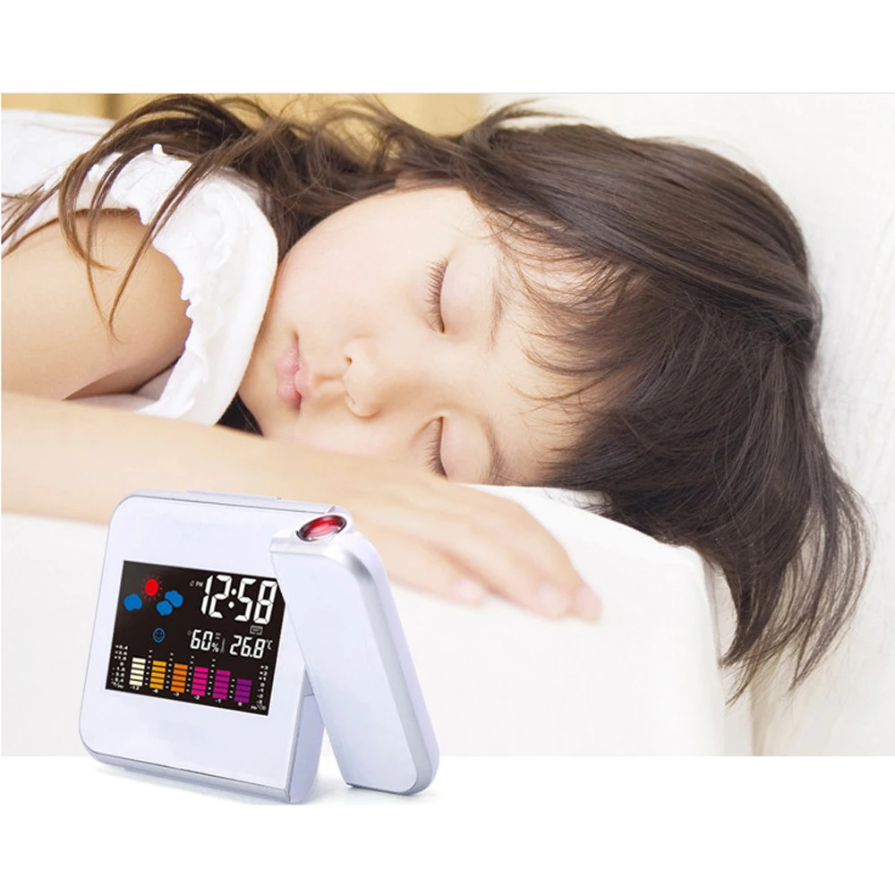 Часы Будильник с Погодная станция термометр календарная дата Светодиодный