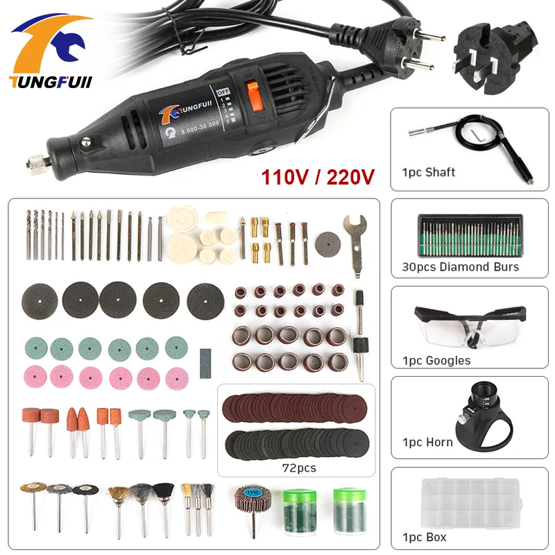 Электрическая мини дрель для дрели Dremel 220 В diy 361 шт. аксессуары вращающихся