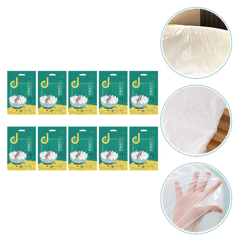 

10pcs Disposable Bathtub Bags Bathtub Large Bathtub Cover Liner (Transparent)
