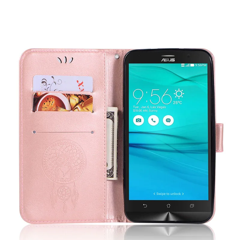 Чехол книжка для Asus ZenFone Go TV G550KL ZB551KL кожаный бумажник с милым рисунком совы чехол