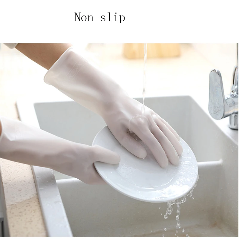 Перчатки для мытья посуды женские водонепроницаемые тонкие кухонные прочные