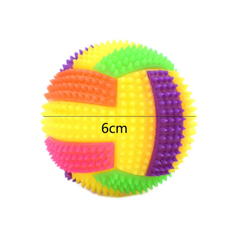 Flashing Light Up Color Durable 1 PC LED Sound Bouncy Balls Volleyball Shape Pet Products Funny Toy Hedgehog Ball Diam 6cm | Дом и сад