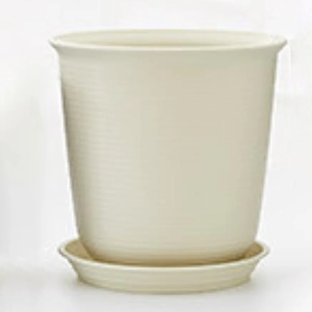Бежевый цветочный горшок Пластик утолщенной растения на балконе серый