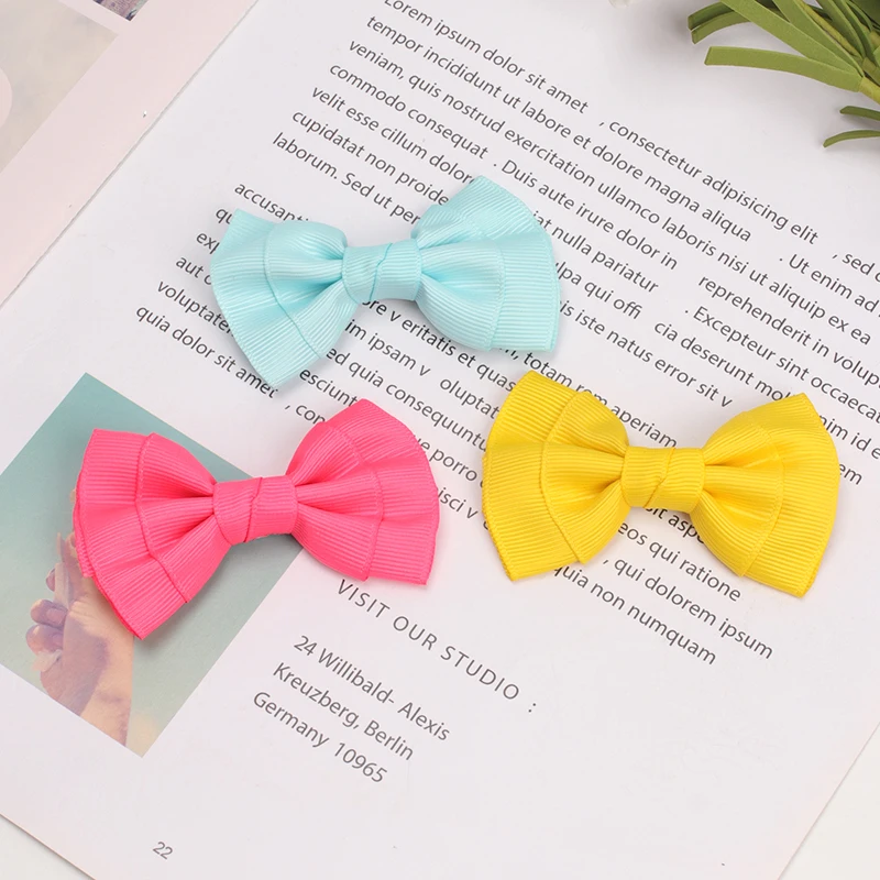 

ncmama 8Pcs/lot 3" Solid Color Cute Bows Hair Clip For Kids Girls Hairpins Grosgrain Ribbon Headwear Children Hair Accessories