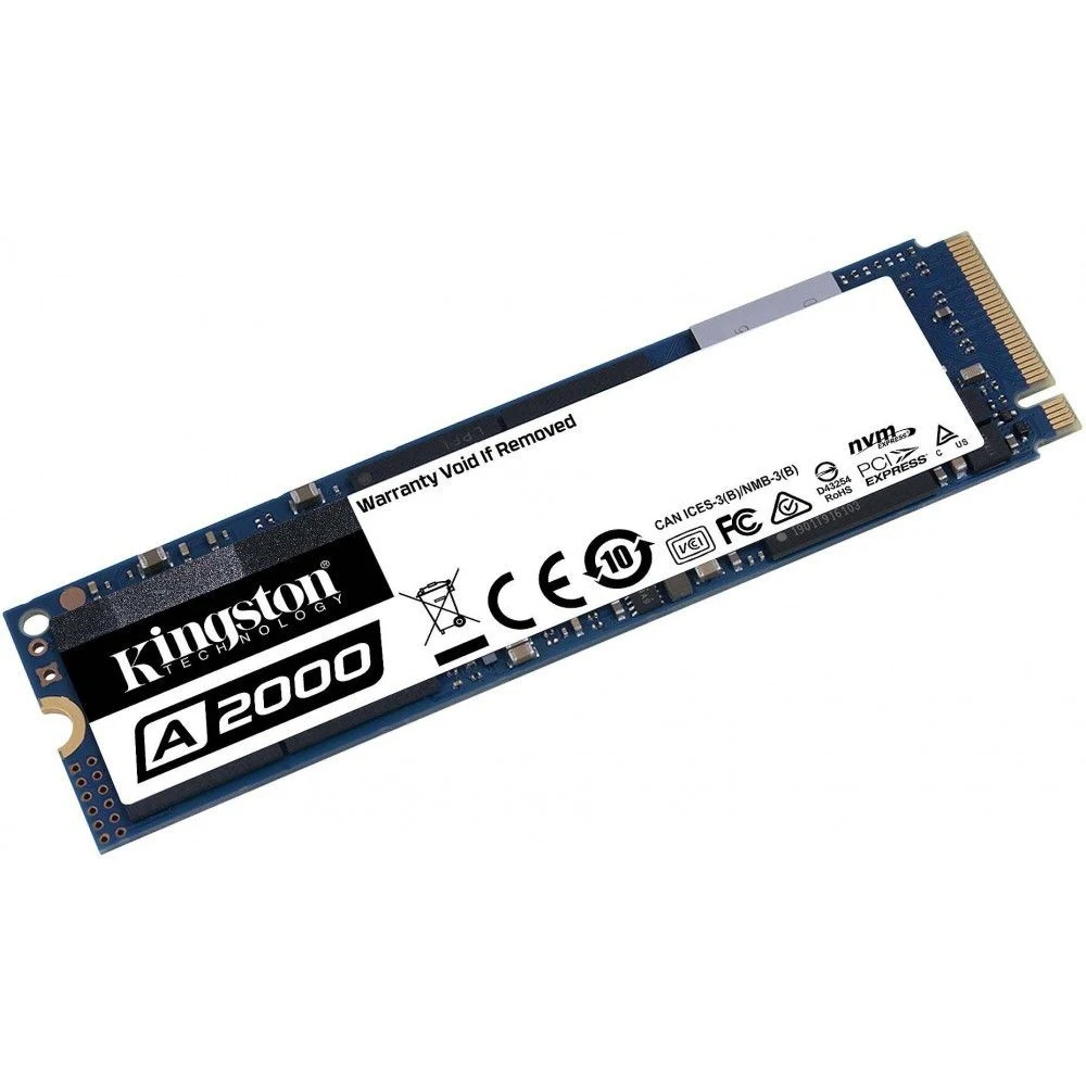 Твердотельный накопитель Kingston A2000 SA2000M8/500G SSD M.2 500GB PCI-Ex4 чтение: 2200 Мб/сек запись: 2000