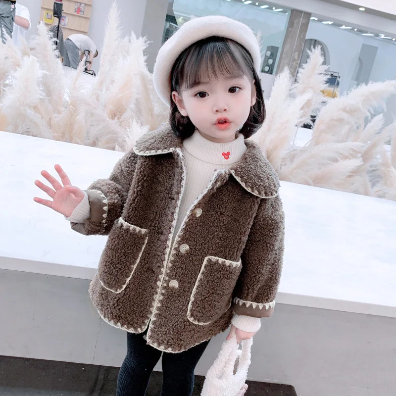 

Beautiful Baby Winter Spring Warm Fur Girls Costume Long Sleeve Plus Velvet Cotton For Boys Kids Clothes Tops Solid Color