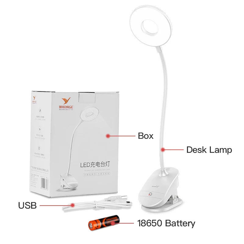 

Flexo Table Lamp Led Desk Lamp Touch Clip Study Lamps Magnifier Gooseneck Desktop usb Table Light Rechargeable 18650 Battery
