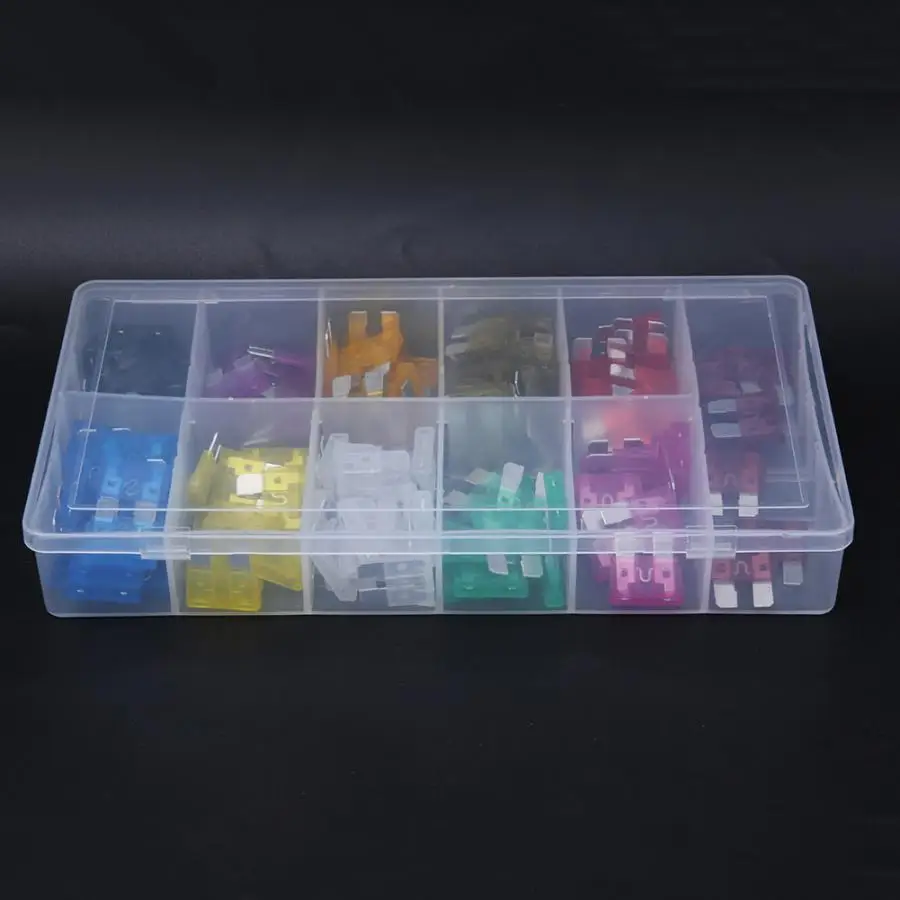140 Pcs Mixed Blade Fuse 2A 3A 5A 7.5A 10A 15A 20A 25A 30A 35A 40A Insert Type Medium Size Aluminum Car Assortment Kit | Обустройство