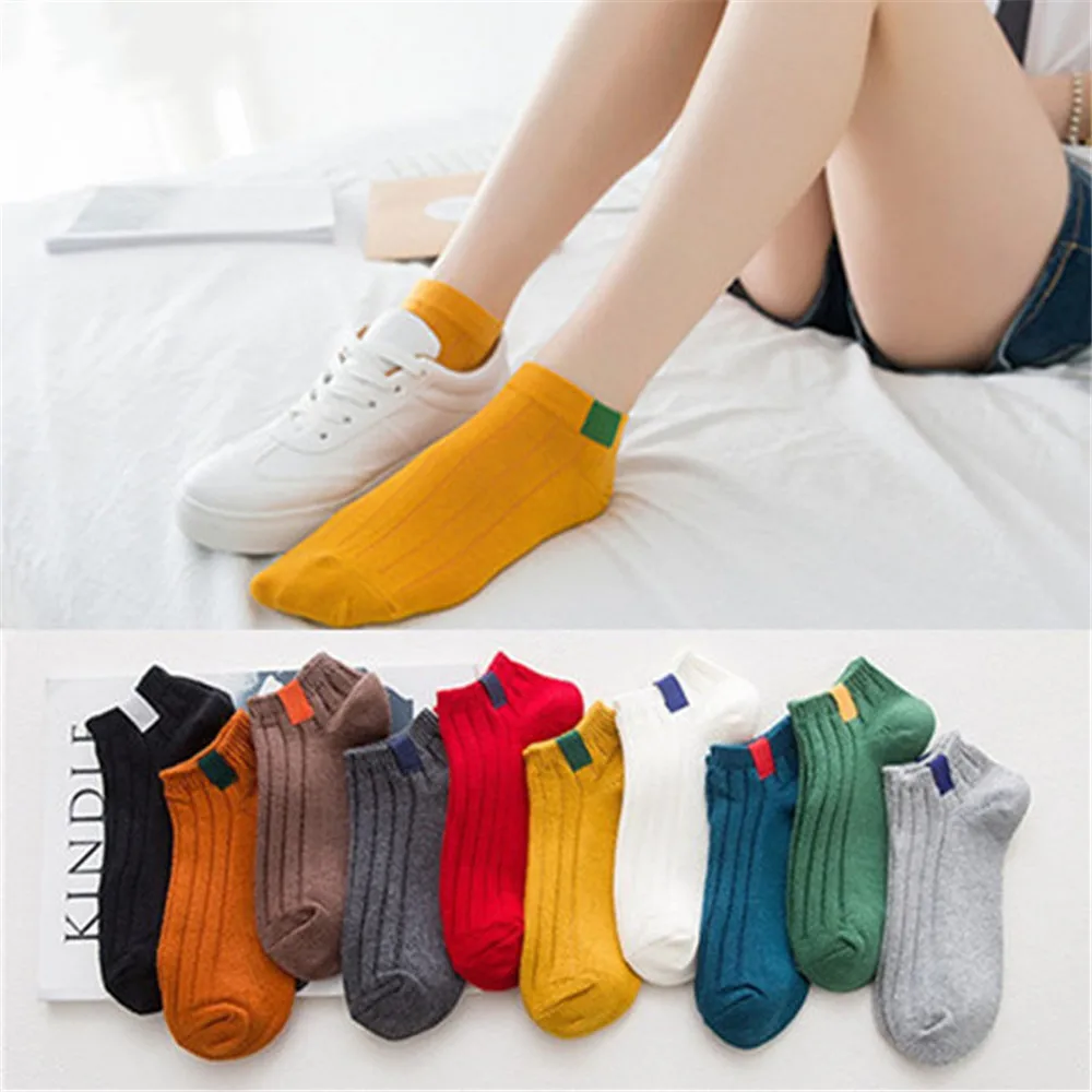 

Korean Style Fiber Socks For Women Short Summer Socks Solid Color Students Deodorant No-show Invisible Boat Socks Crossfit