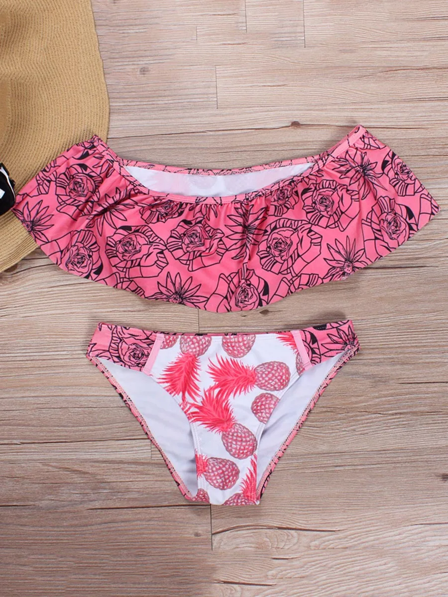 Beachwear Female Maillot Brazilian Summer Women Set Ruffle Push Up Sexy Bathing Suit Triangle Sets | Женская одежда
