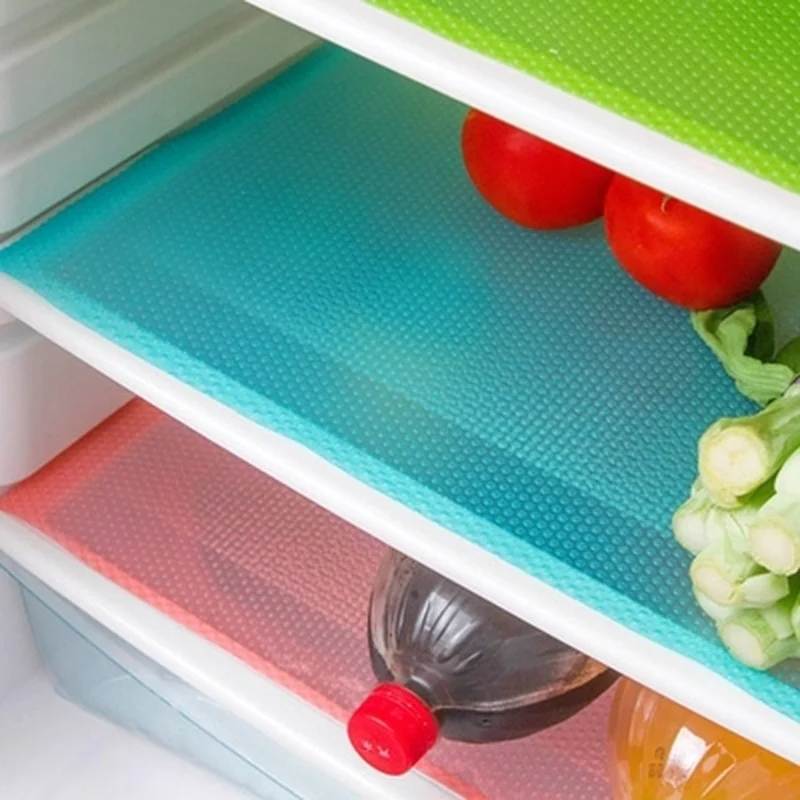 Набор из 4-х влагозащитных подложек для холодильника с антибактериальным и грязеотталкивающим покрытием, противоплесневых и термоизоляционных, кухонные аксессуары.