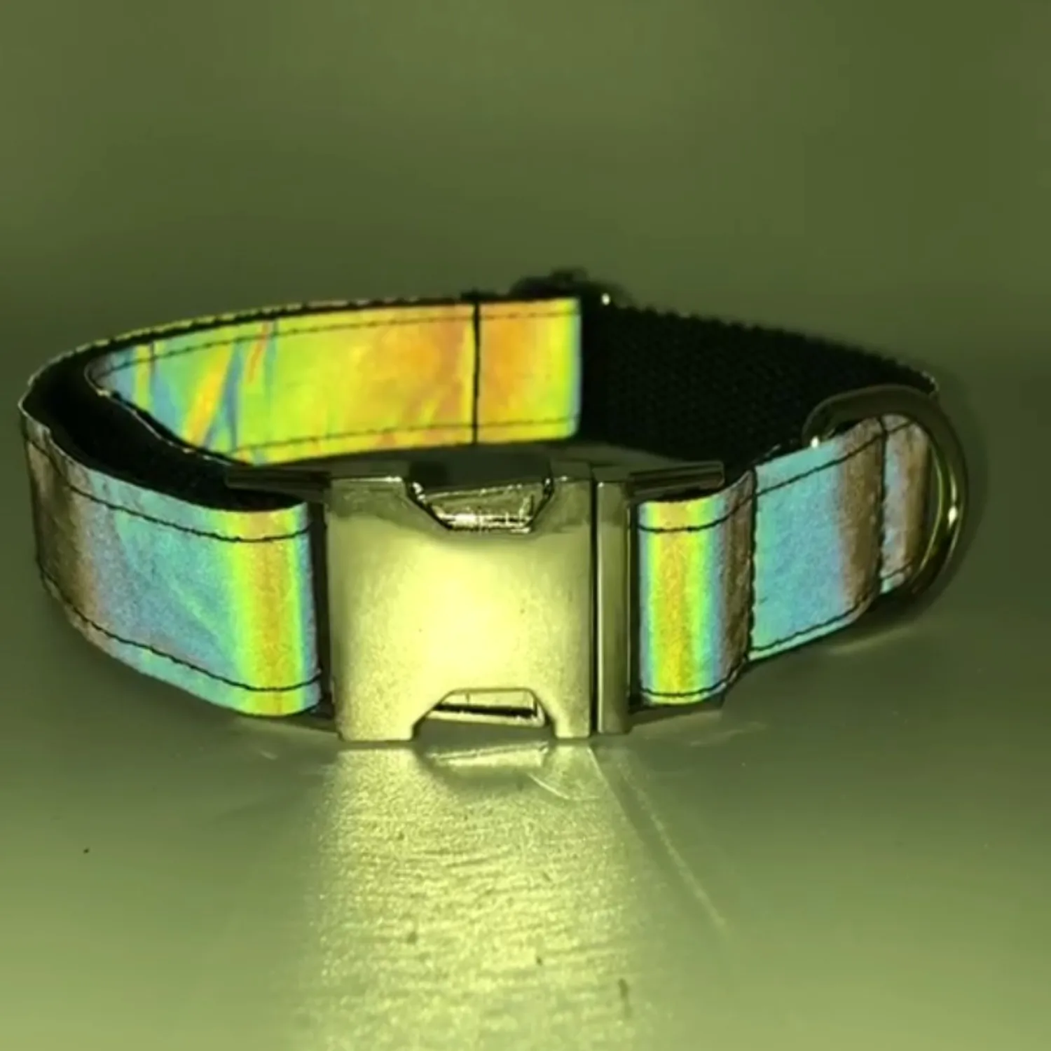 

Personalized Pet Collar Grey Reflective Durable Custom Puppy Name ID Tag Adjustable Basic Rainbow Cat Dog Collar Leash Set