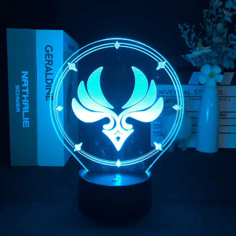 

Игровой 3D ночник Genshin Impact Wind Elements с будильником, базосветильник ночником, настольным проектором, поставкой для детей в помещении
