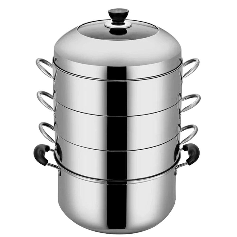 Пароварка с двойным бойлером кастрюля из нержавеющей стали 26 36 см утолщенная 2 5