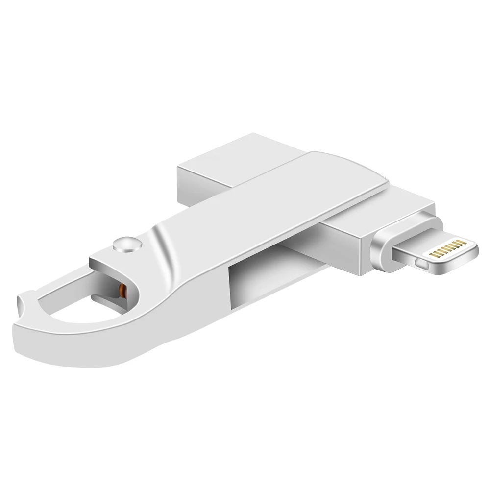 

For Apple U Disk for Mobile Phone Metal Rotating U Disk Mobile Phone Android Computer Three-in-One Micro High-Speed U-disk Cus