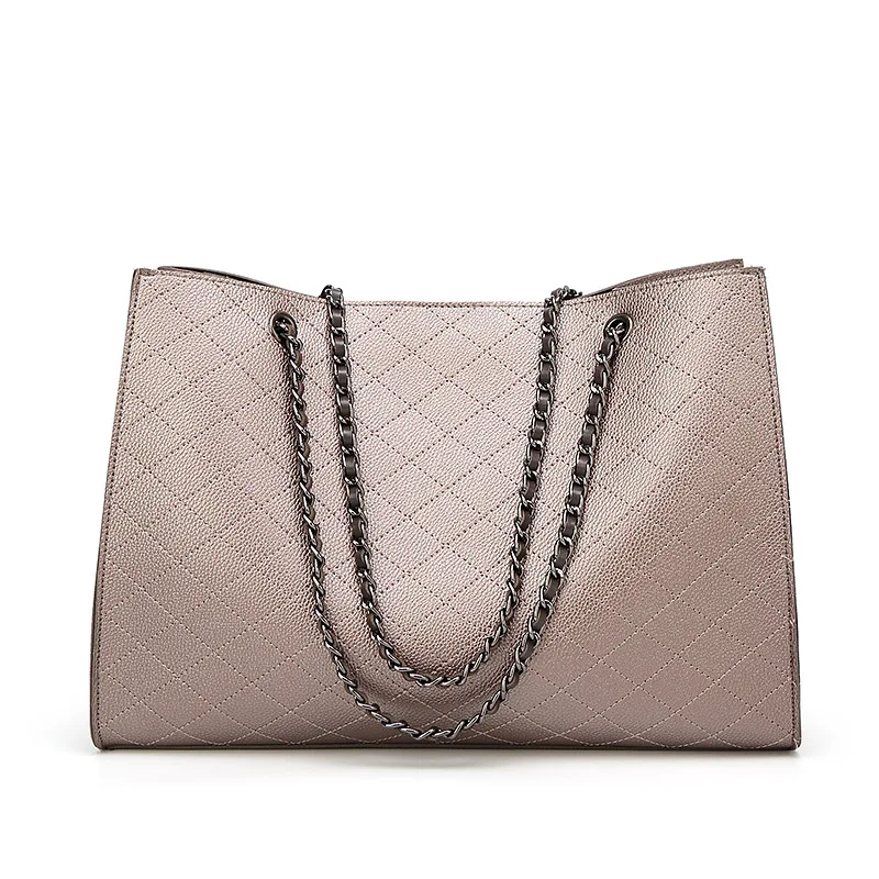 

Women's Handbags 2020 Fashion PU Composite Bag Rhombic Female Large Shoulder Bags Ladies Shopping Pocket Black Brown Gold Tote