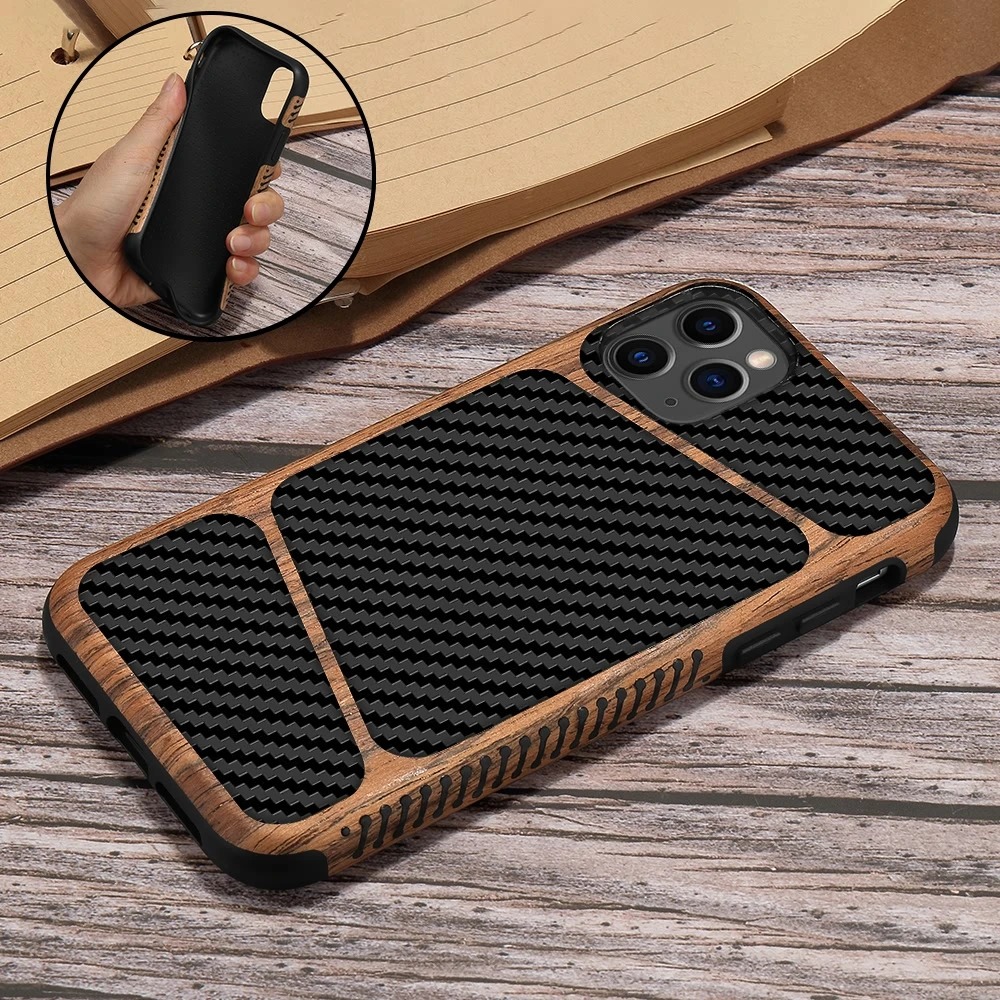 Элегантный уникальный мягкий чехол Woodern для iPhone 11 Pro X Xr Xs Max кожаный 8 Plus 7