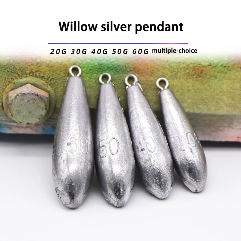 

10pcs Lead Sinke Fishing gear weights 20g-60g Multiple choice Willow leaf pendant Fishing tools Outdoor High quality products