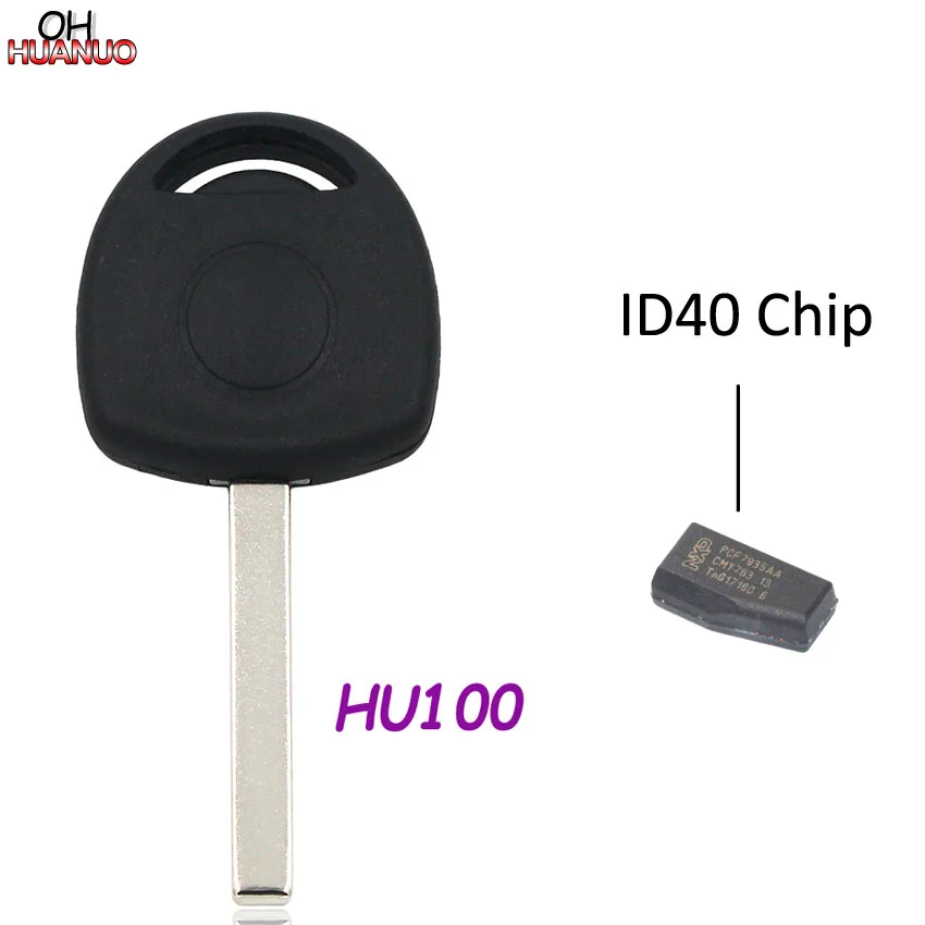 HU100 With ID40 Chip Транспондер ключа автомобиля оболочки чехол пустой для Opel с HU43 HU100 HU46 YM28 лезвие с ID40 чип - Цвет: HU100 With ID40 Chip
