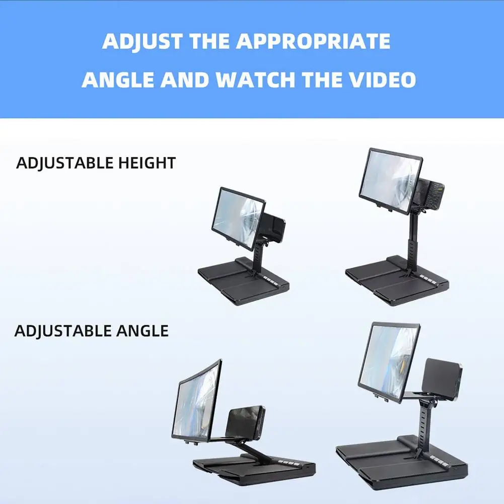 

Smart Phone Screen Magnifier 3D Phone Amplifier Projector Desktop Phone Holder Stand Universal Mobile Video Amplifier Projector
