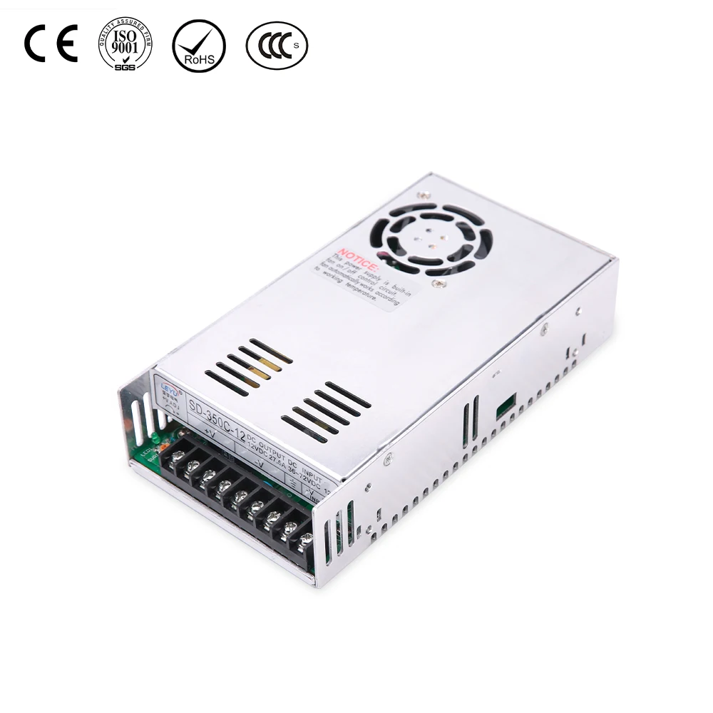 

SD-350B-48 CE RoHS Approved built-in DC fan 19-36V input best price 48V dc converter 350w