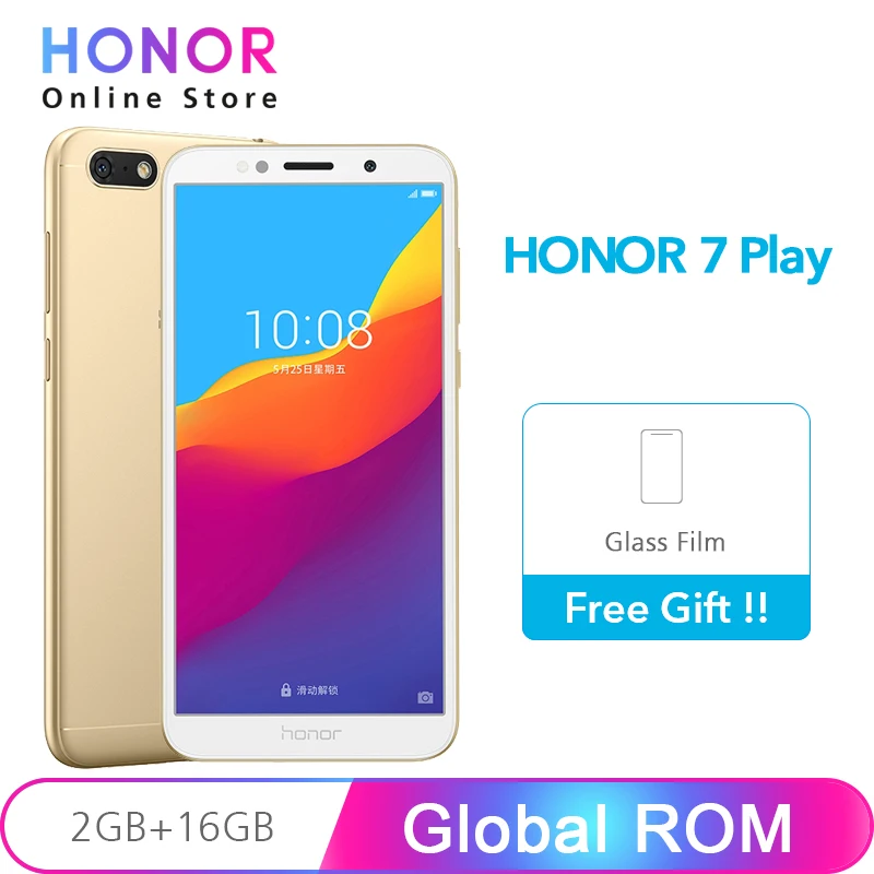 Смартфон Honor 7 Play с глобальной ПЗУ 5,4" Fullview 2 Гб 16 Гб MT6739 четырехъядерный Android 8,1 камера 13 МП 3020 мАч Google Play
