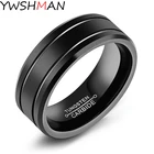 Модное черное вольфрамовое кольцо для мужчин, вольфрамовое обручальное кольцо, ювелирные изделия, модное мужское большое кольцо