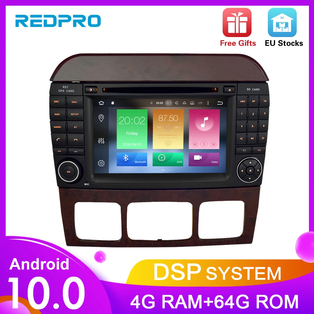 7 &quotAndroid10.0 автомобильный dvd-плеер GPS навигация для Benz SCL Class S320 S350 W220 W215 CL600 1998-2005