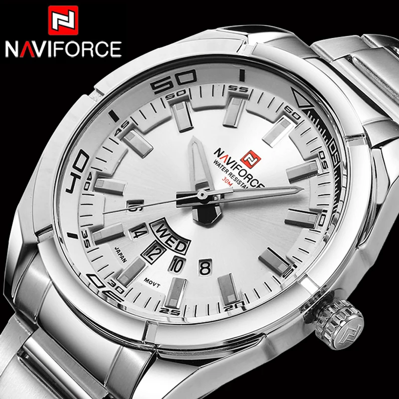 Naviforce мужские часы лучший бренд класса люкс бизнес большие наручные полностью