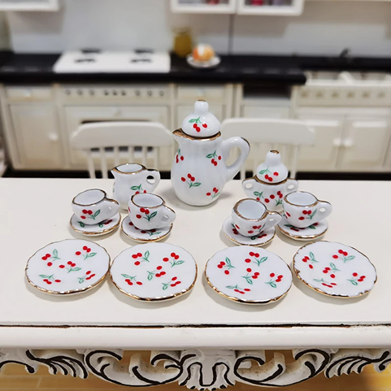 1/12 миниатюрная столовая посуда для кукольного домика фарфоровые наборы чая и