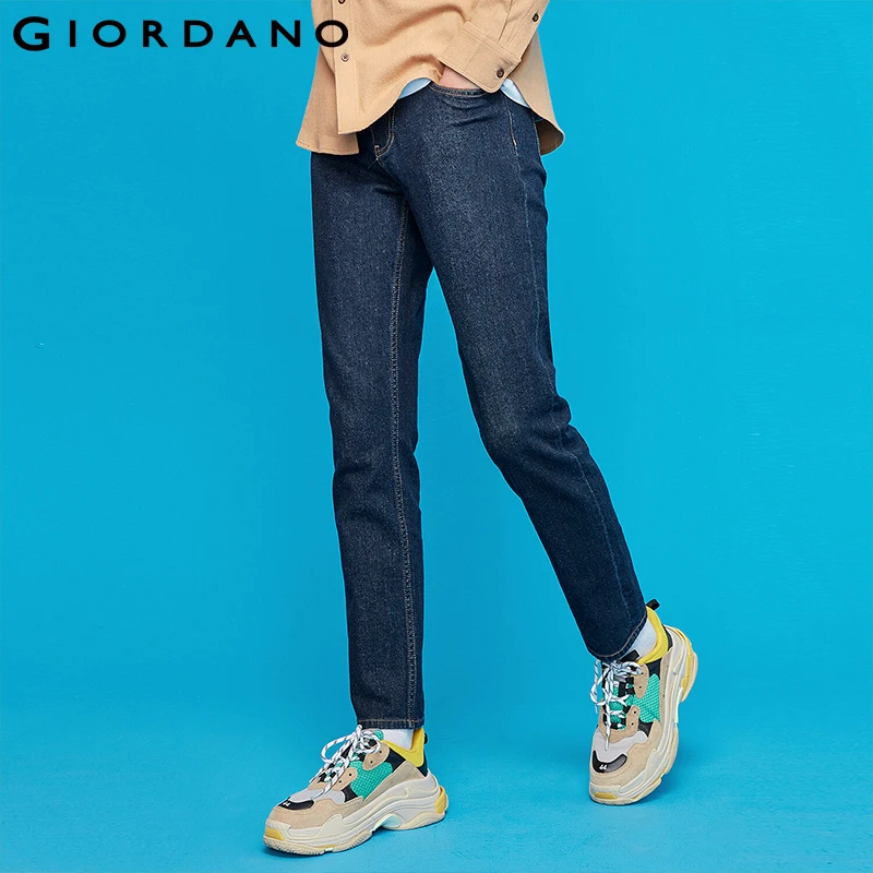 Мужские джинсы Giordano эластичные из хлопка и спандекса со средней посадкой на
