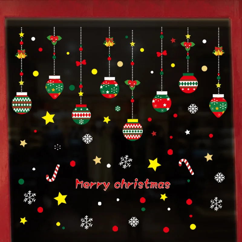 SR 9 Navidad, сделай сам, оконная пленка, Рождественская наклейка, украшение на Хэллоуин, оконная наклейка, рождественские украшения, ПВХ, новогоднее стекло, Мура - Цвет: SR 9