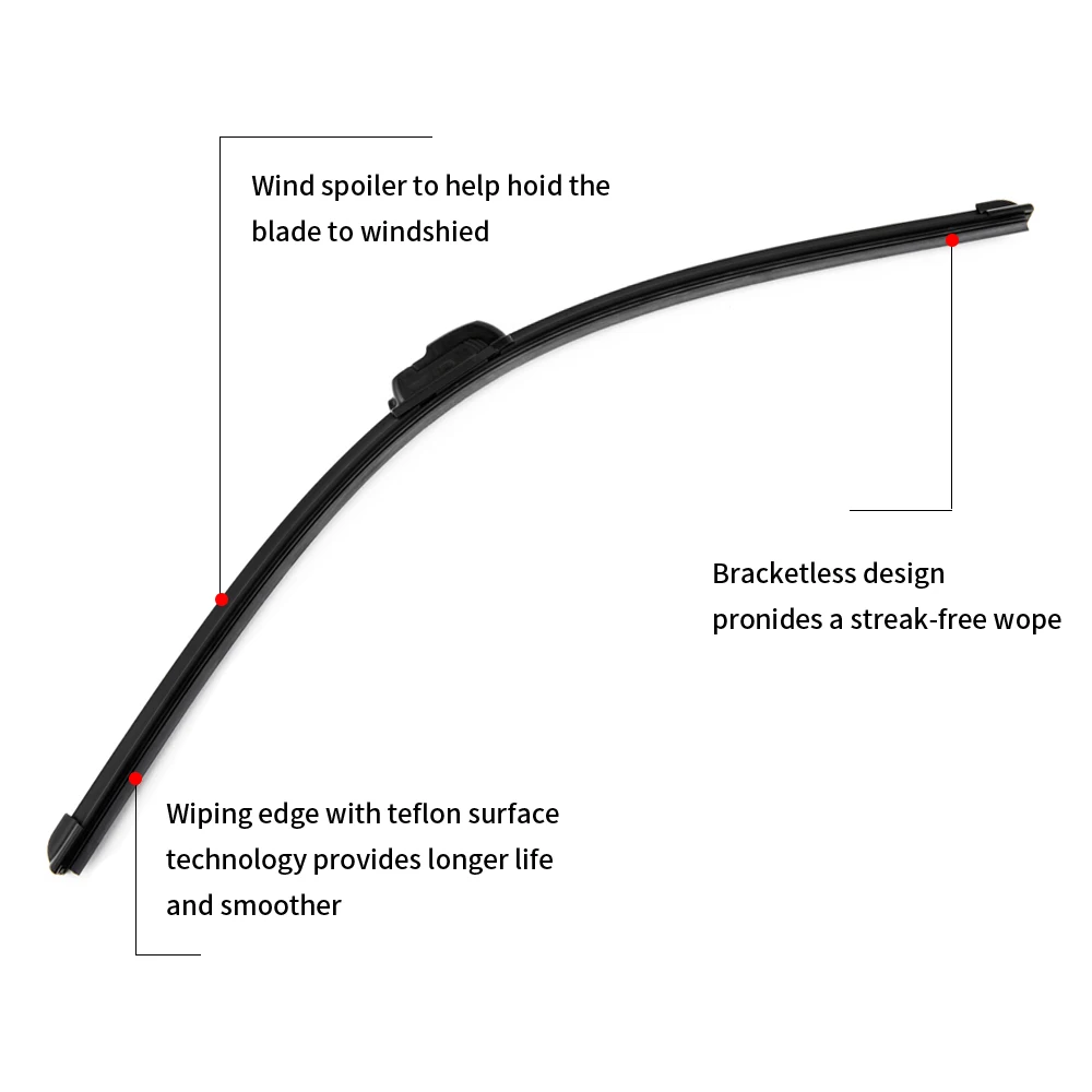 Car Frameless Wiper Blade Natural Rubber Bracketless Auto Soft Windshield 14&quot 16&quot 17&quot 18&quot 19&quot 20&quot 21&quot 22&quot 24&quot