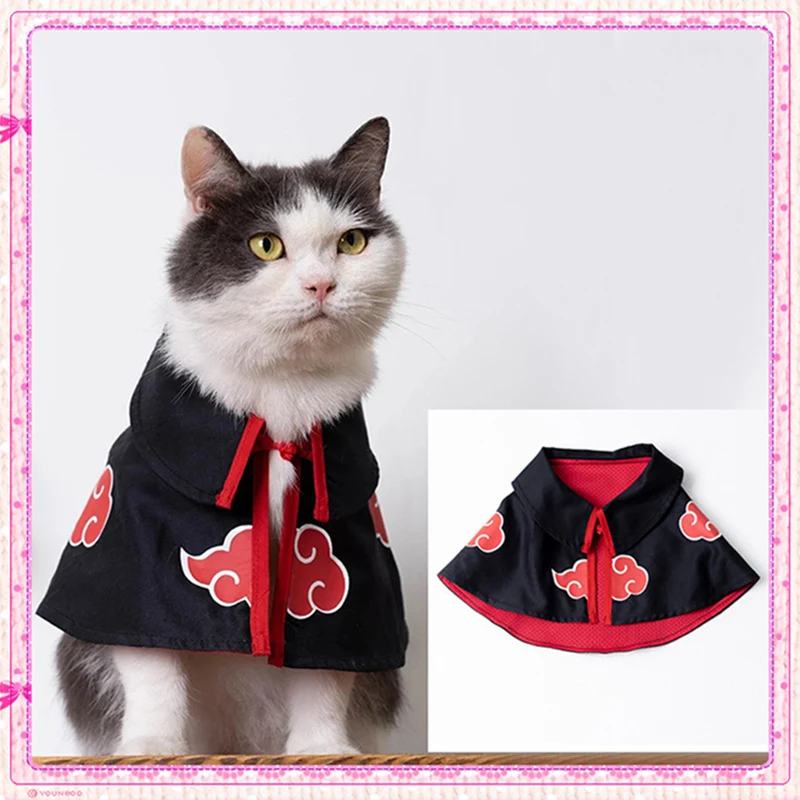 

Akatsuki Cat Cloak Pet Dog Cape Leisure Tops Teddy Bear Small Dog COS Costume Ninja Dress Cape