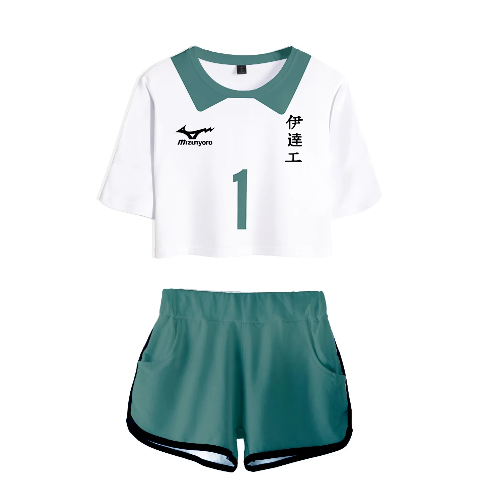 

Haiku!! Two Pieces Sets Women Hot Sale Clothes Hot Fashion Harajuku Tracksuit T-shirts and Shorts Pullover High Street Print