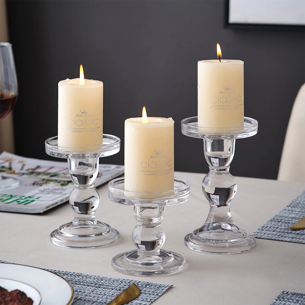 

Glass Candle Holder Wedding Centerpiece For Table Home Decor Living Room Accessories Modern Crystal Candlestick Tea Light Holder