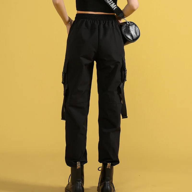 

Cargo Pants Women Autumn and Winter Straight Black Pants Women Loose Slimming High Waist Pants Fashion Hip Hop Sweatpants Women