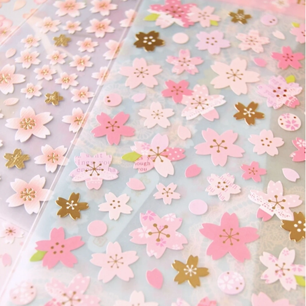 

1 Sheet Japan style sakura oriental cherry blossom diary deco scrapbooking PVC material masking sticker Stationery Stickers