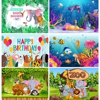children kids baby birthday photography backdrops cartoon animals zoo photography backgrounds for photo studio 2020108yax 03
