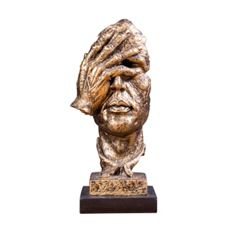 

WU CHEN LONG Thinker Sculpture Home Decor Accessories Miniature Model Crafts Figurines TV Cabinet Decoration Statue A2318