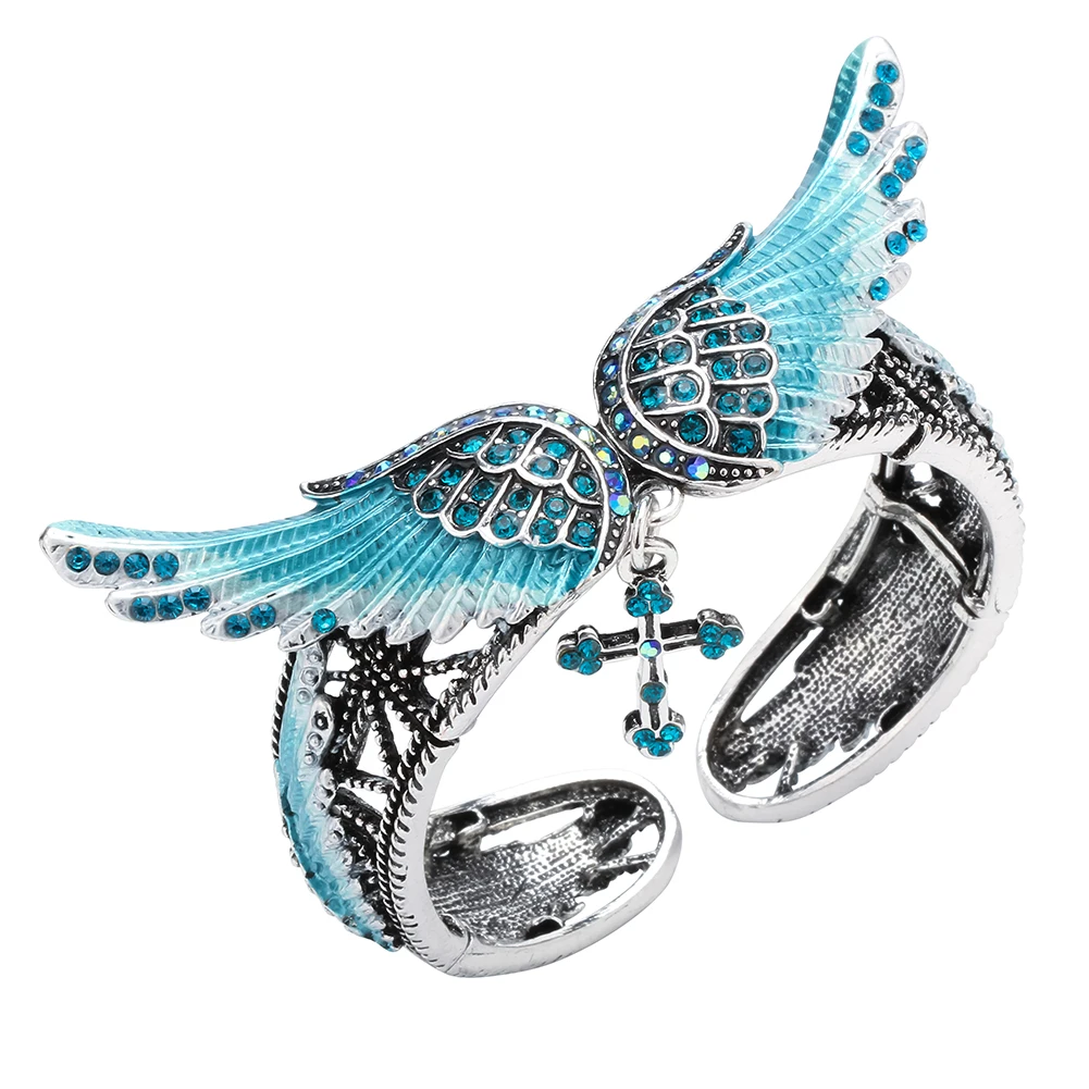 YACQ крылья крест стрейч браслет для женщин девушки байкерские ювелирные изделия W