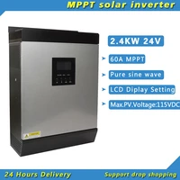 3000va2400w 24vdc 220230vac pure sine wave off grid hybrid solar inverter with 60a mppt charge controller