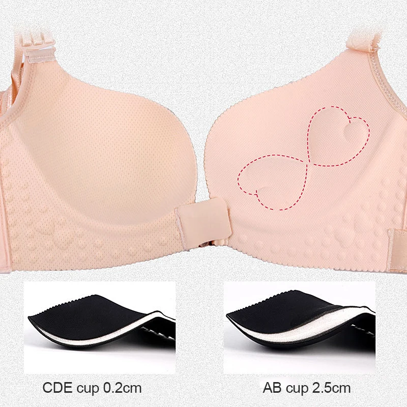 

Sexy Women Bras Plus Size Bra Push Up Lingerie Seamless Bralette Underwear Front Closure Brassiere Female Intimates D E Cup #F
