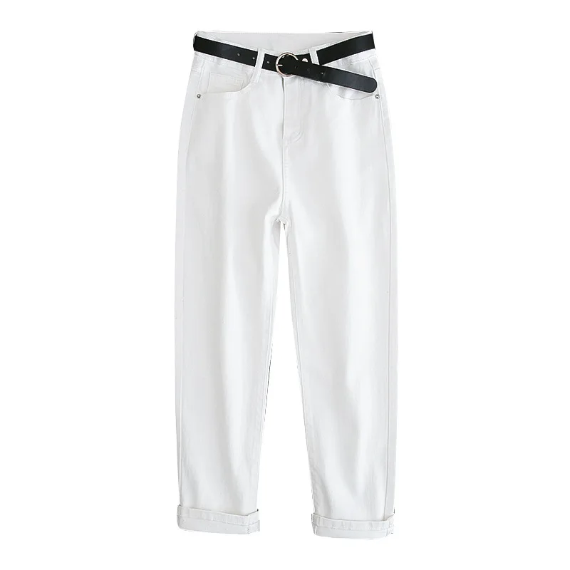 

Women's Fashion Jeans Mom Summer White Pants Stretch Denim Pants Boyfriend Jeans Woman High Waist Straight Leg Jeans Woman