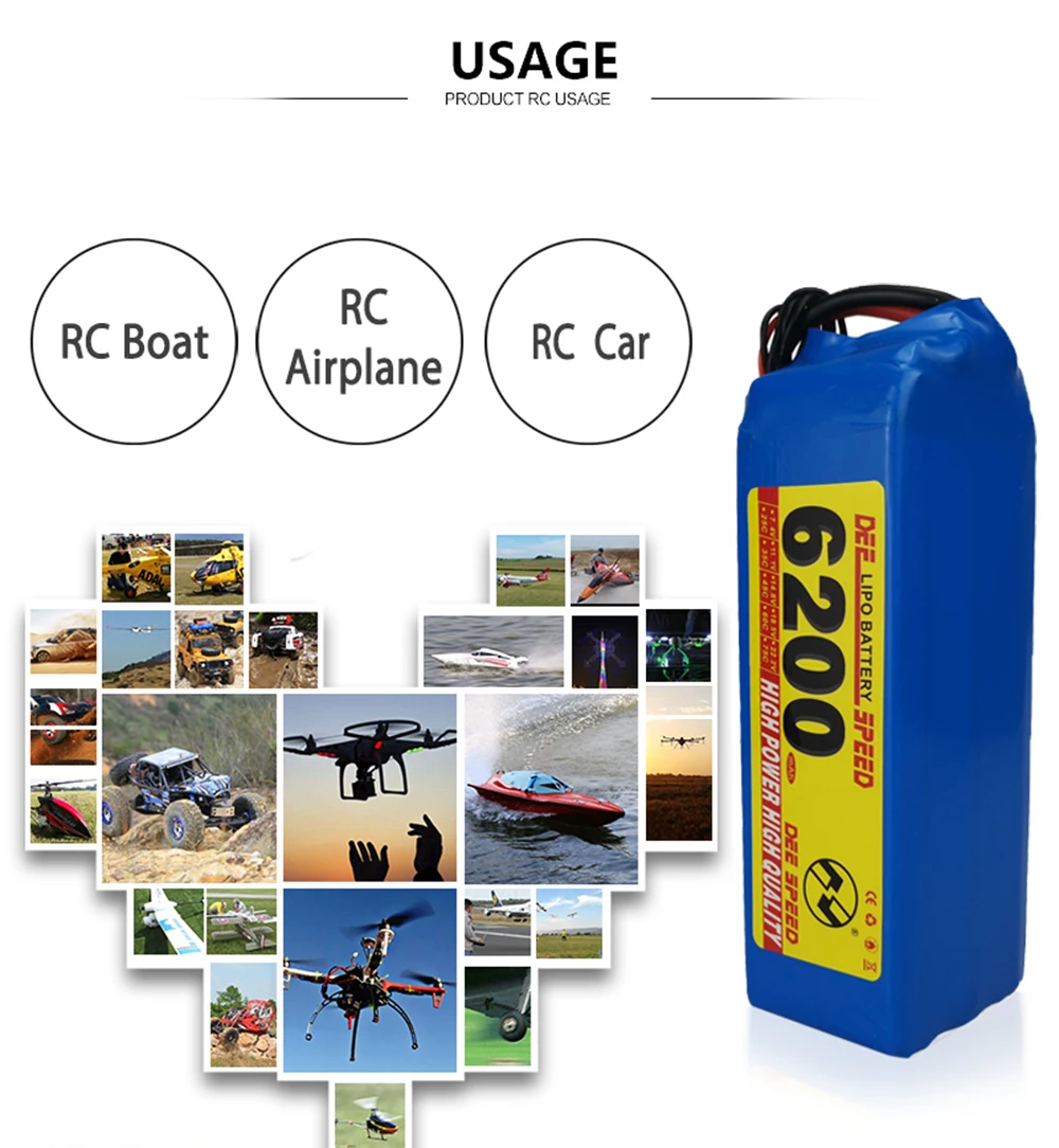 Dee 6S литиевая батарея RC 22 2 V 3300 4200 5200 6000mAh 25C 35C 60C подходит для UAV fimi X8 se вертолета