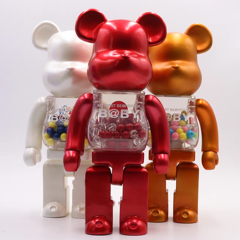

11inch 28cm 400% Be@rbrick DIY Fashion Toy PVC Metallic Teddy bear Clown Action Figure Collectible Model Toy