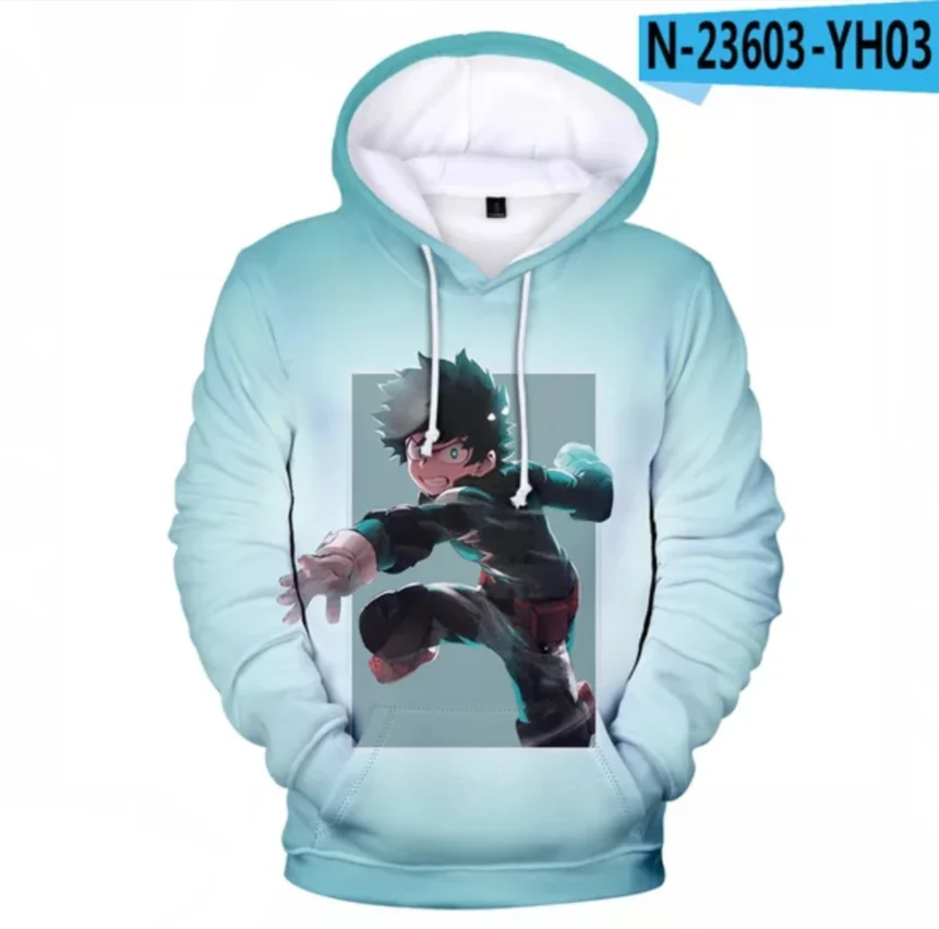 

Anime Hoodies No boku My Hero Academia figure Hoodie Sweatshirts Deku BNHA Men Women MHA poster Pullover Harajuku Streetwear