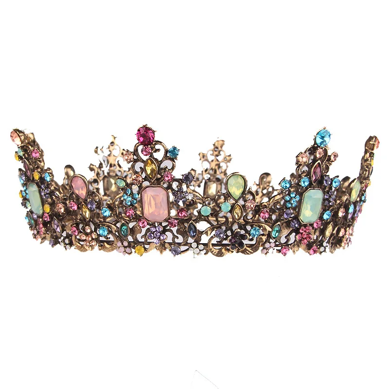 

Crystal Vintage Royal Queen King Tiaras And Crowns Men/women Pageant Hair Ornaments Wedding Hair Jewelry Accessories