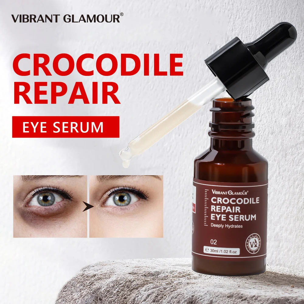 

VIBRANT GLAMOUR Crocodile Eye Serum Against Dark circles Fade Eye Puffiness Anti-Aging Lifting Firming Deep Eye Skin Care 30ml